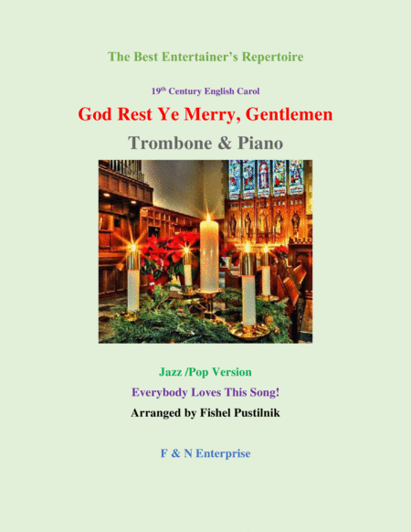 "God Rest Ye Merry, Gentlemen" for Trombone and Piano-Jazz/Pop Version image number null