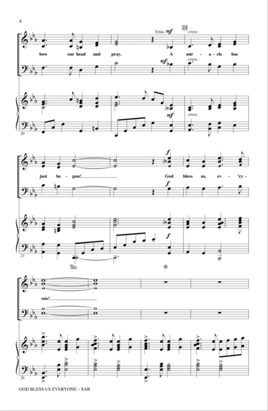 God Bless Us Everyone 3-Part scores gallery preview page 3