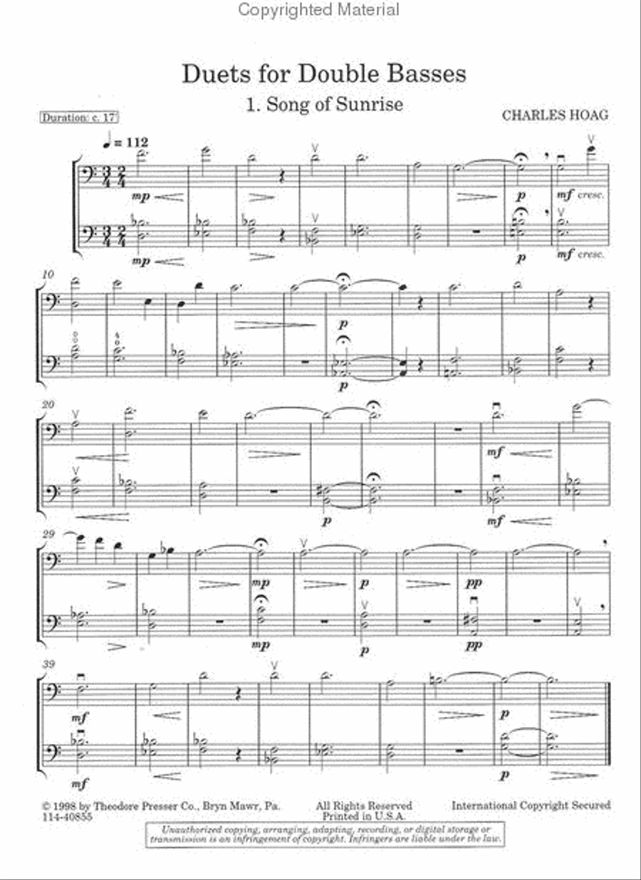 Duets for Double Basses String Duet scores gallery preview page 2