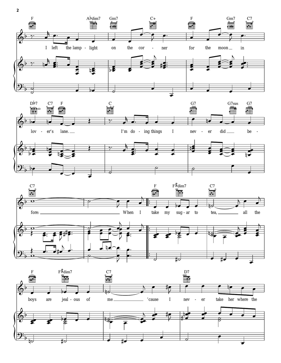 When I Take My Sugar To Tea Piano, Vocal, Guitar scores gallery preview page 2