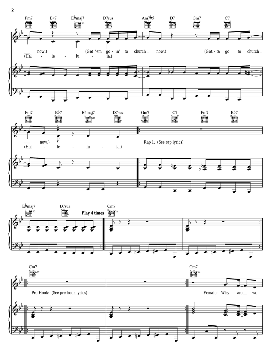 Church Church Piano, Vocal, Guitar scores gallery preview page 2