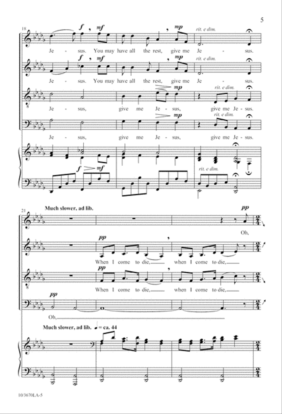 Give Me Jesus 4-Part scores gallery preview page 6