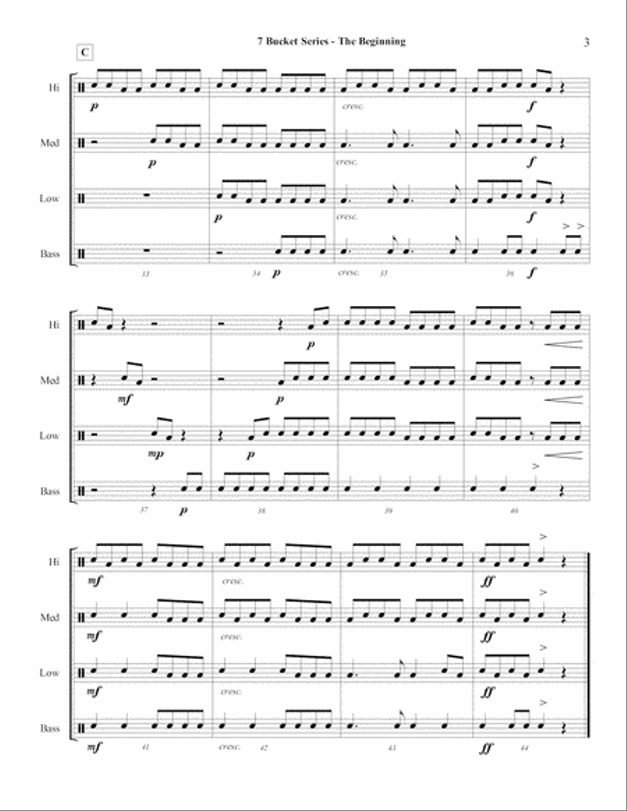 7 Bucket Series - The Beginning Percussion Ensemble scores gallery preview page 5
