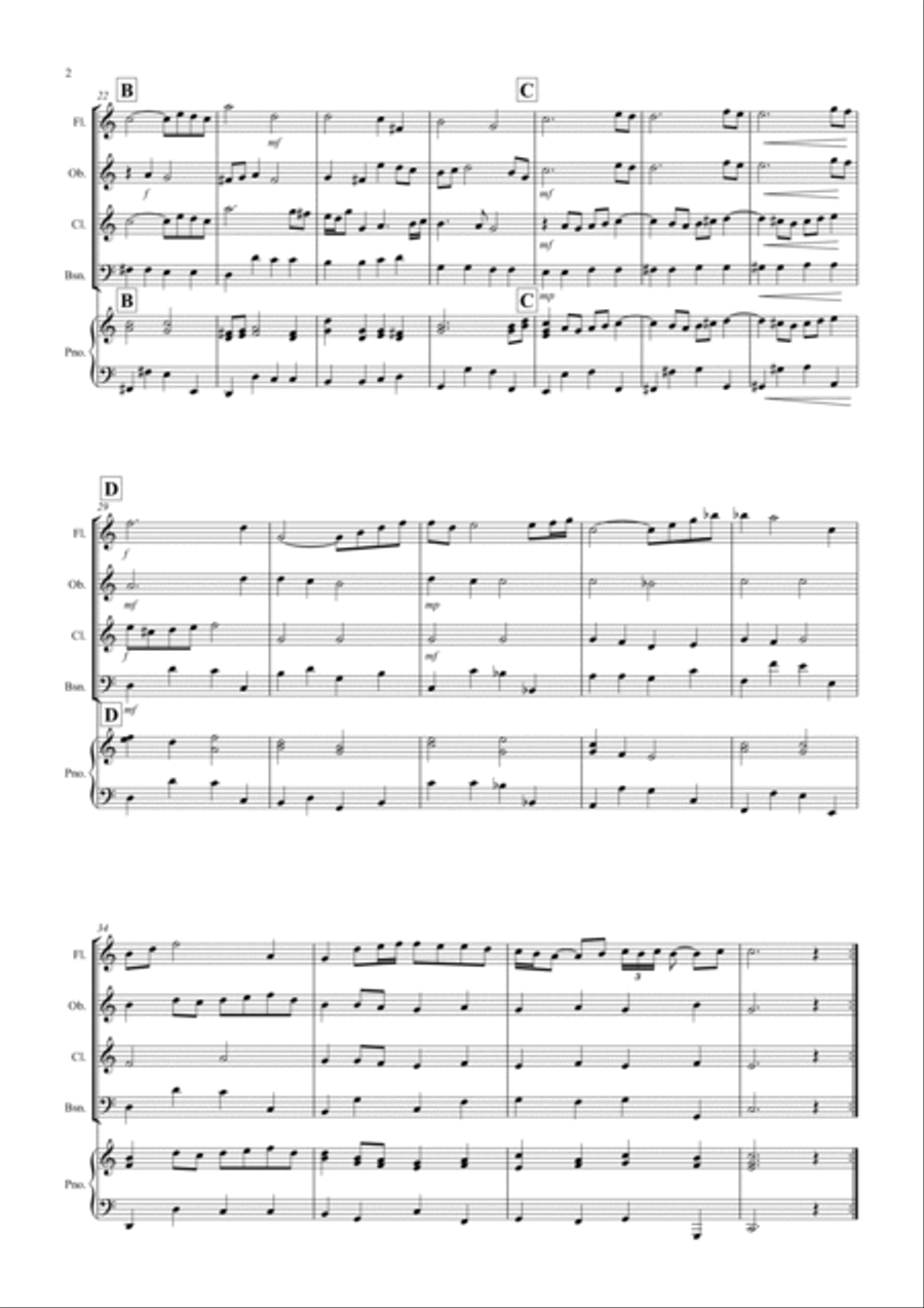Air on a G String for Wind Quartet Woodwind Quartet scores gallery preview page 2