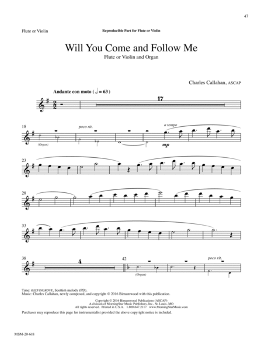 Will You Come and Follow Me Organ scores gallery preview page 5
