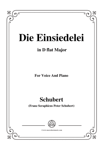 Schubert-Die Einsiedelei(The Hermitage),in D flat Major,D.393,for Voice&Piano image number null