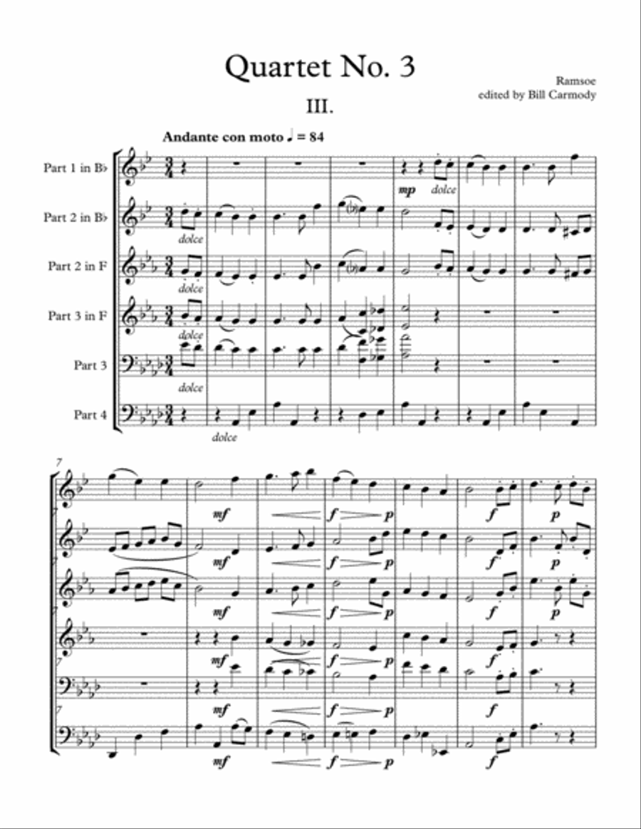 Ramsoe Brass Quartet No 3, 3rd mvt Brass Quartet scores gallery preview page 2