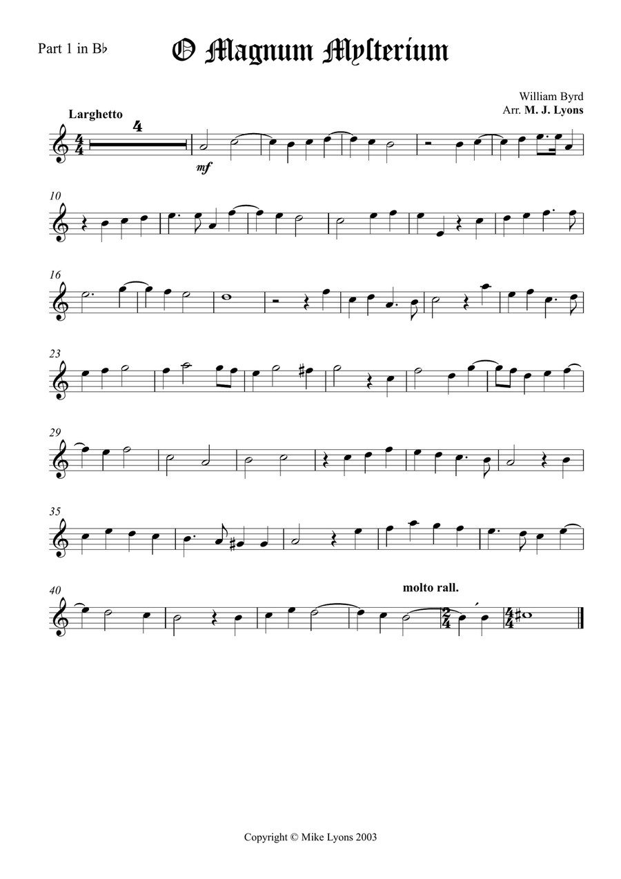 O Magnum Mysterium - William Byrd (Brass quartet) Brass Quartet scores gallery preview page 6