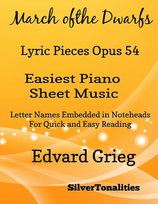 Book cover for March of the Dwarfs Lyric Pieces Opus 54 Easiest Piano Sheet Music