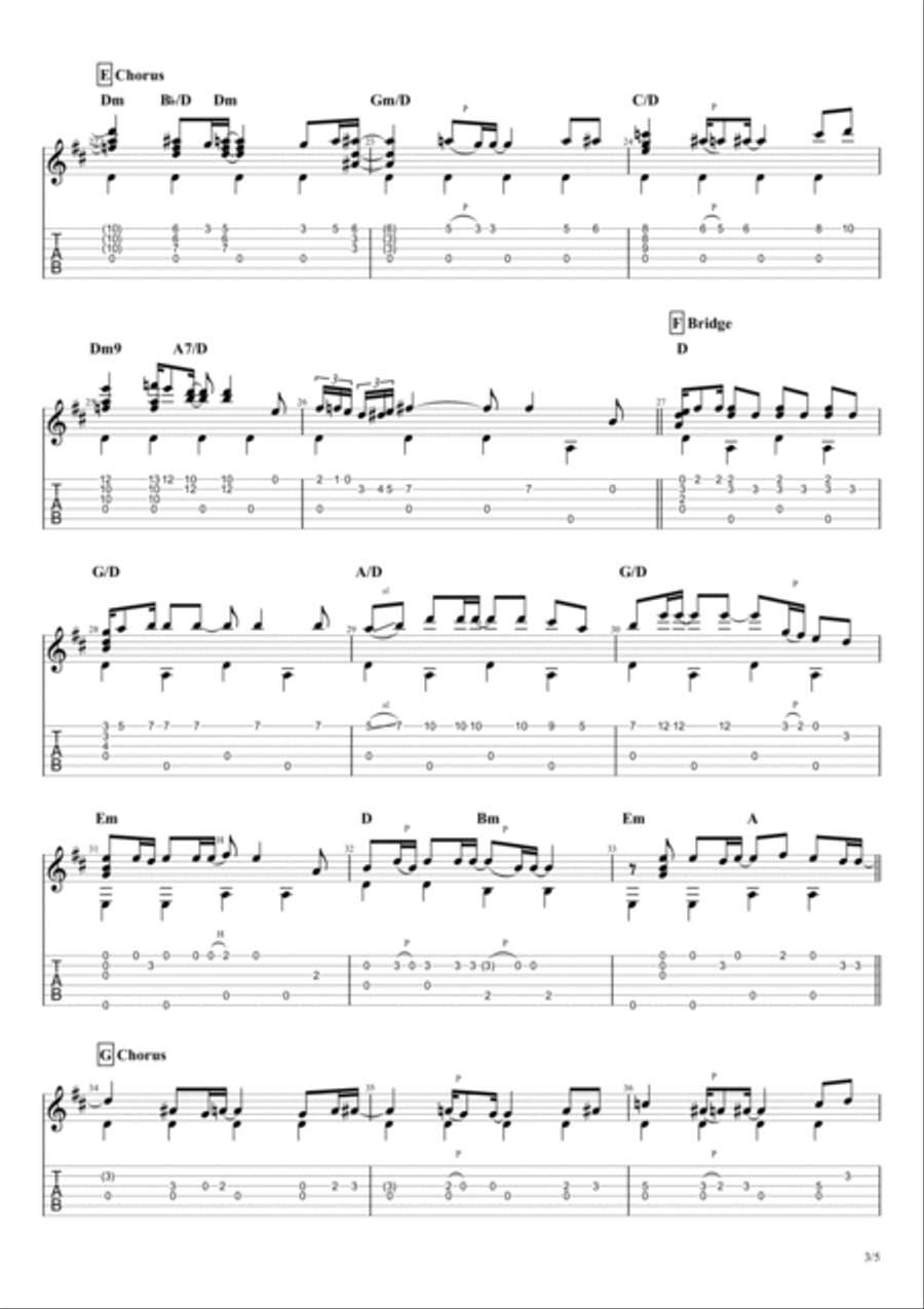 The Fool On The Hill Guitar Tablature scores gallery preview page 4
