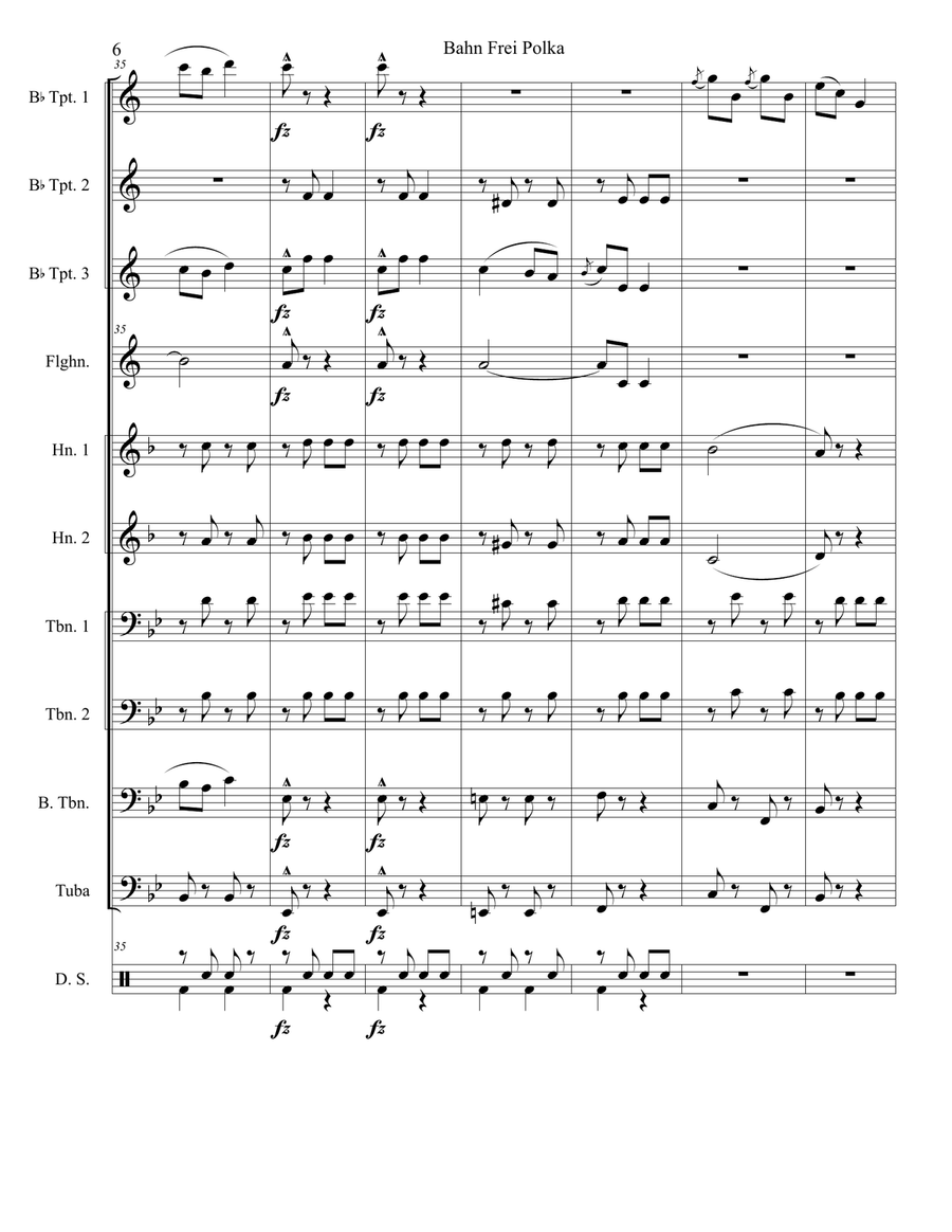 Bahn Frei Polka Brass Ensemble scores gallery preview page 6