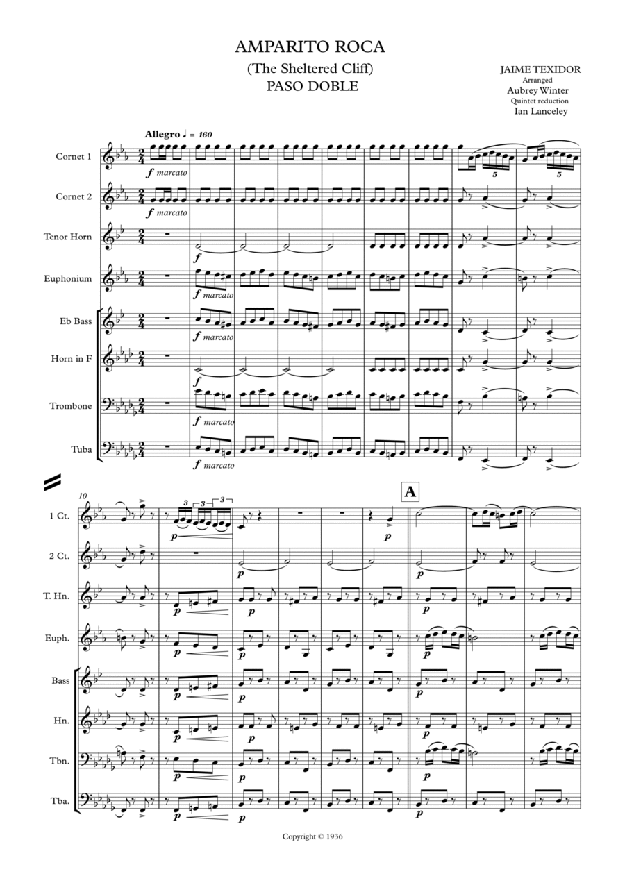 Amparito Roca Euphonium scores gallery preview page 1