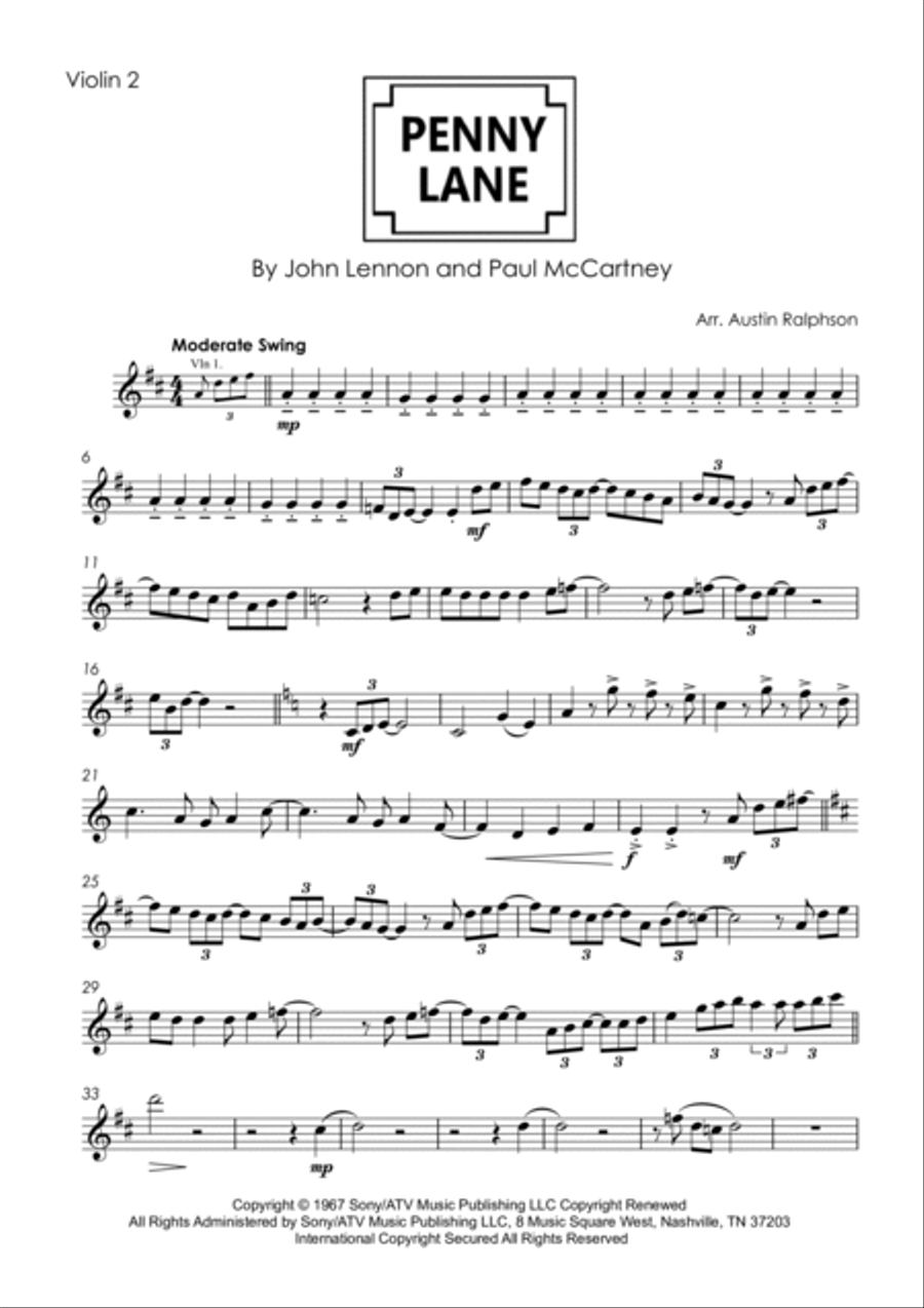 Penny Lane String Quartet scores gallery preview page 3
