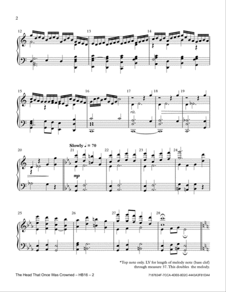 The Head That Once Was Crowned Handbell Choir scores gallery preview page 2