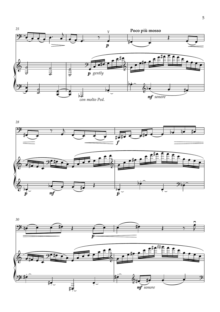 Reflections, for cello and piano Chamber Music scores gallery preview page 5