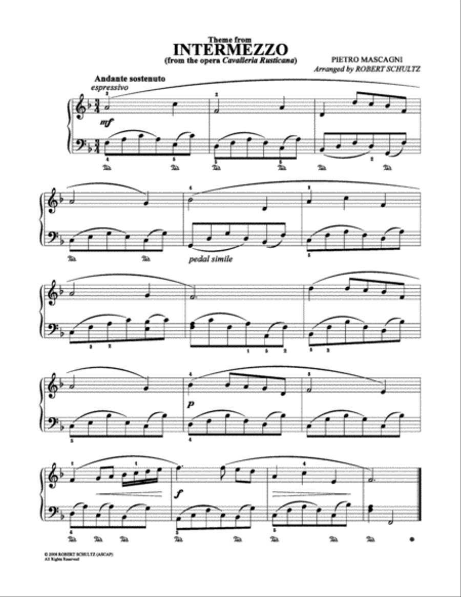 Intermezzo Easy Piano scores gallery preview page 1