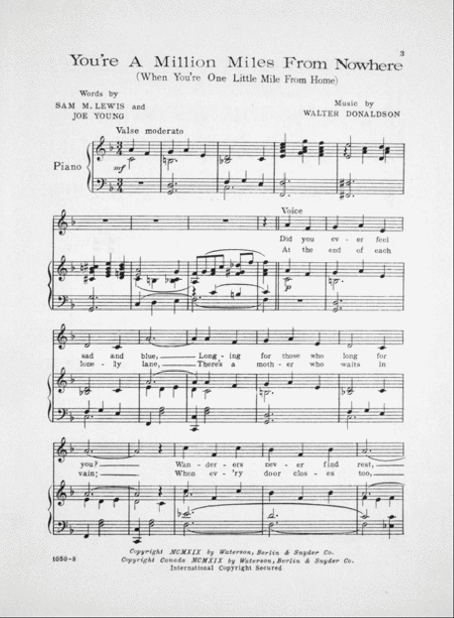 You're a Million Miles From Nowhere Voice scores gallery preview page 2
