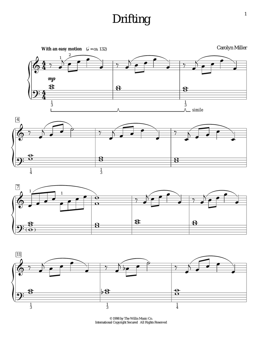 Drifting Piano Method scores gallery preview page 1
