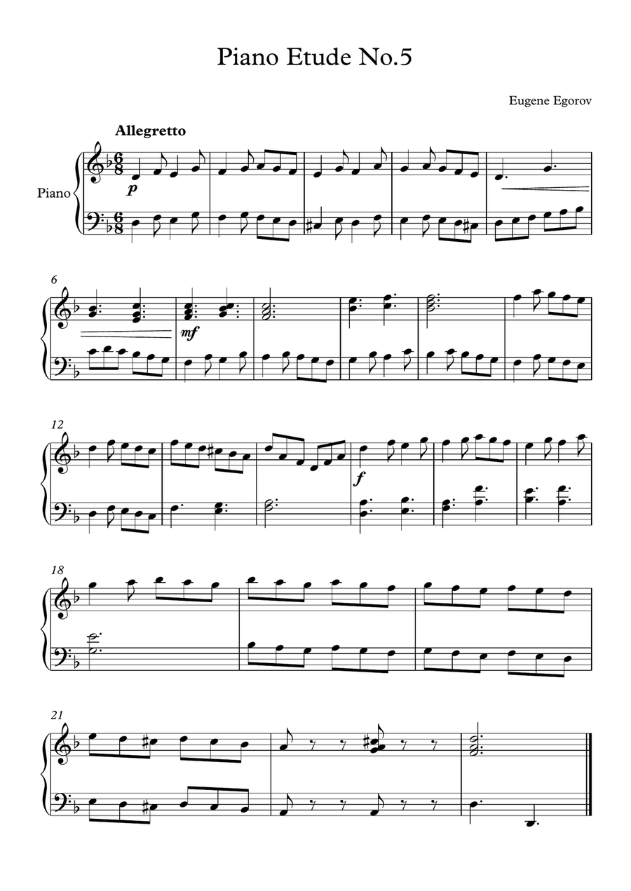 15 Easy Piano Etudes Piano Method scores gallery preview page 6