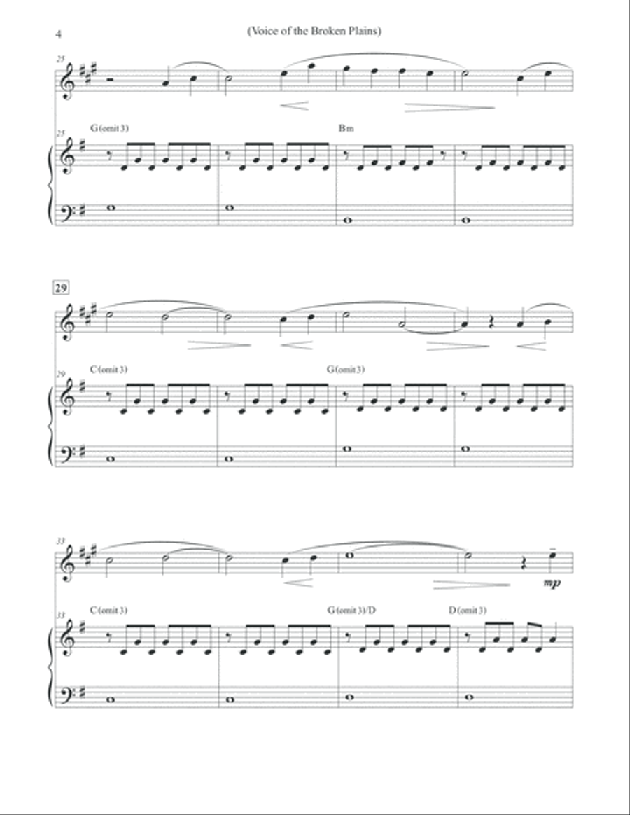 Voice of the Broken Plains - Clarinet & Piano Clarinet Solo scores gallery preview page 4