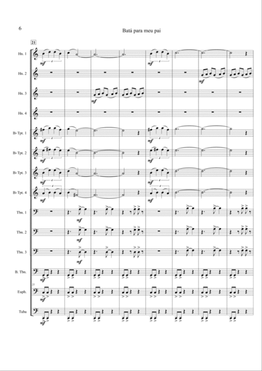 Batá para meu pai Brass Ensemble scores gallery preview page 6