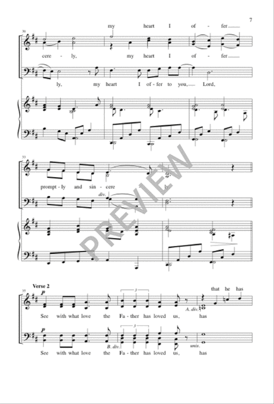 My Heart I Offer to You, Lord Divisi scores gallery preview page 7
