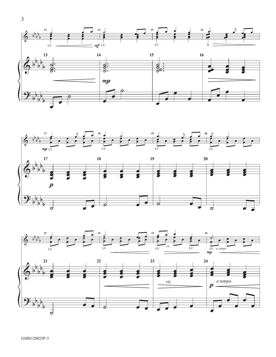 Psalm of Gratitude (piano accompaniment for 12 handbell version) Handbell Choir scores gallery preview page 3