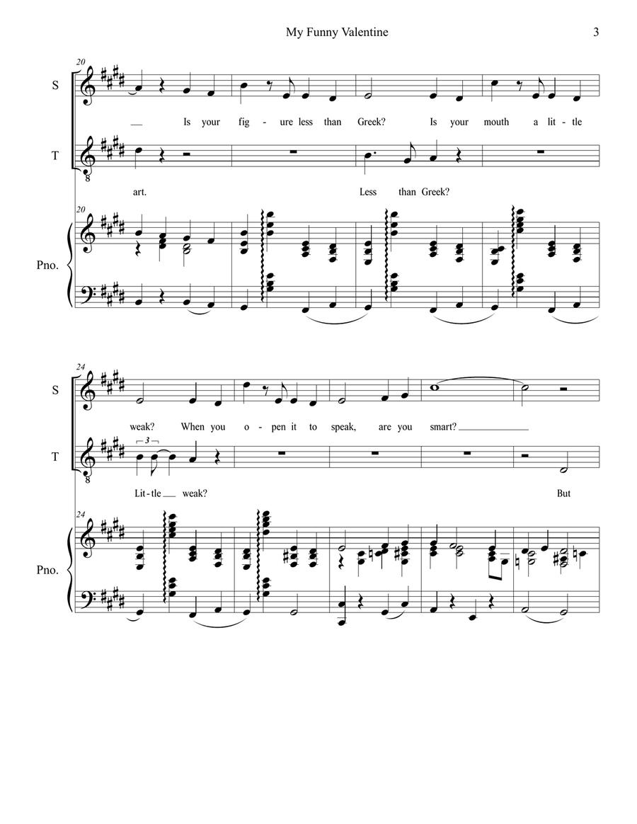 My Funny Valentine 2-Part scores gallery preview page 3