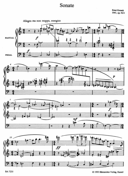 Sonata for Organ op. 92/1