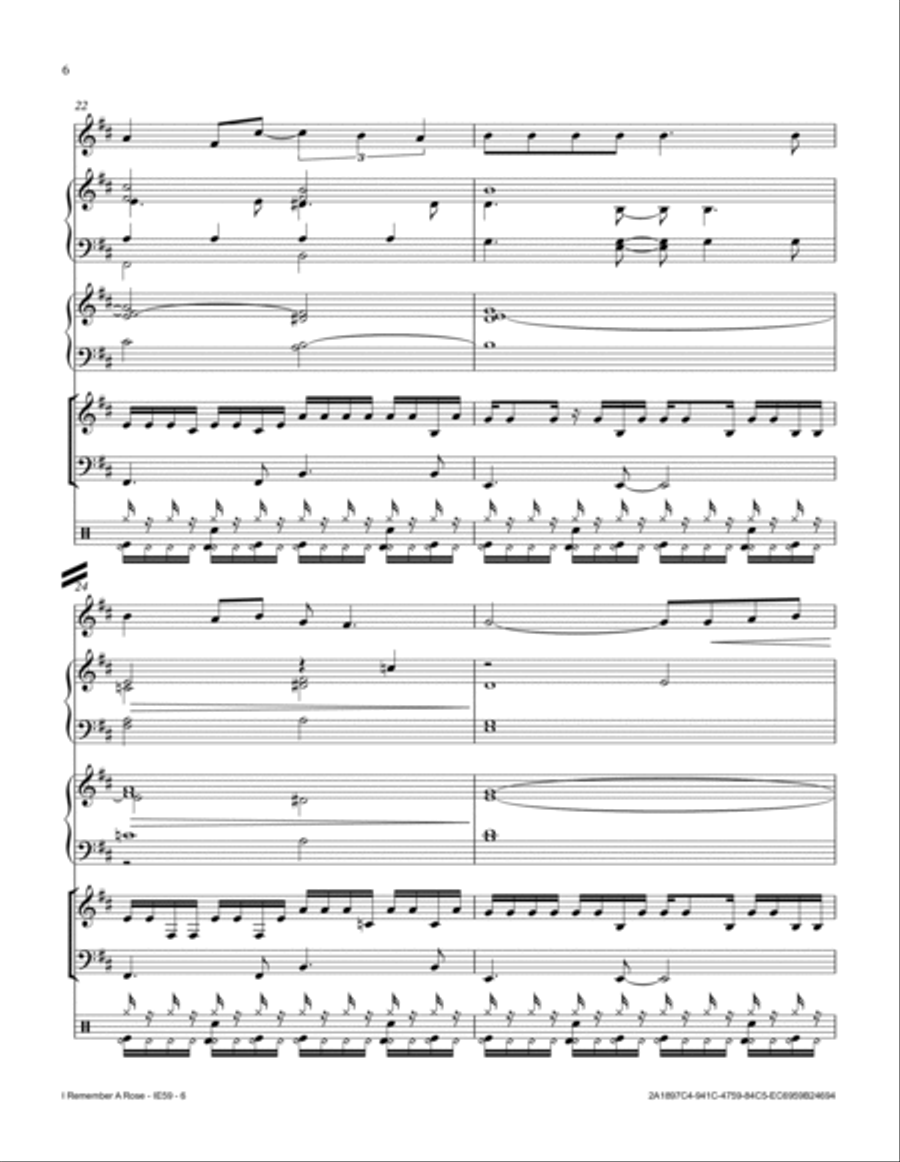 I Remember A Rose Small Ensemble scores gallery preview page 6