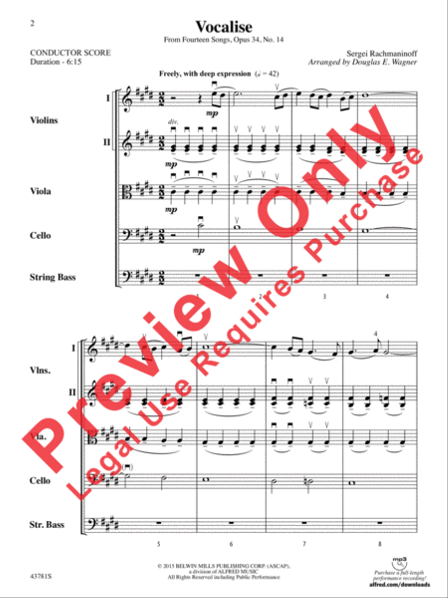 Vocalise Vocalise String Orchestra scores gallery preview page 3