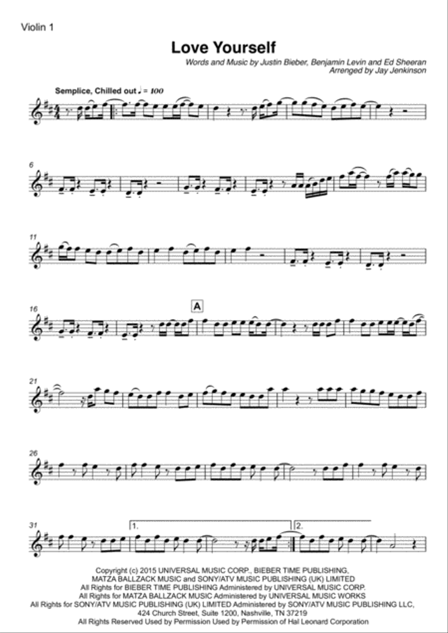 Love Yourself String Quartet scores gallery preview page 2