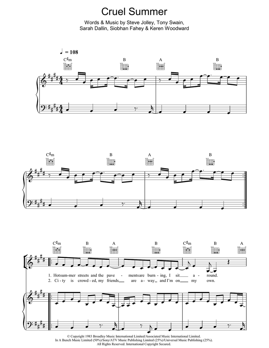 Cruel Summer Acoustic Guitar scores gallery preview page 1