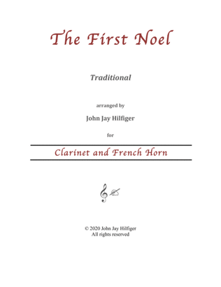 The First Noel for Clarinet and French Horn