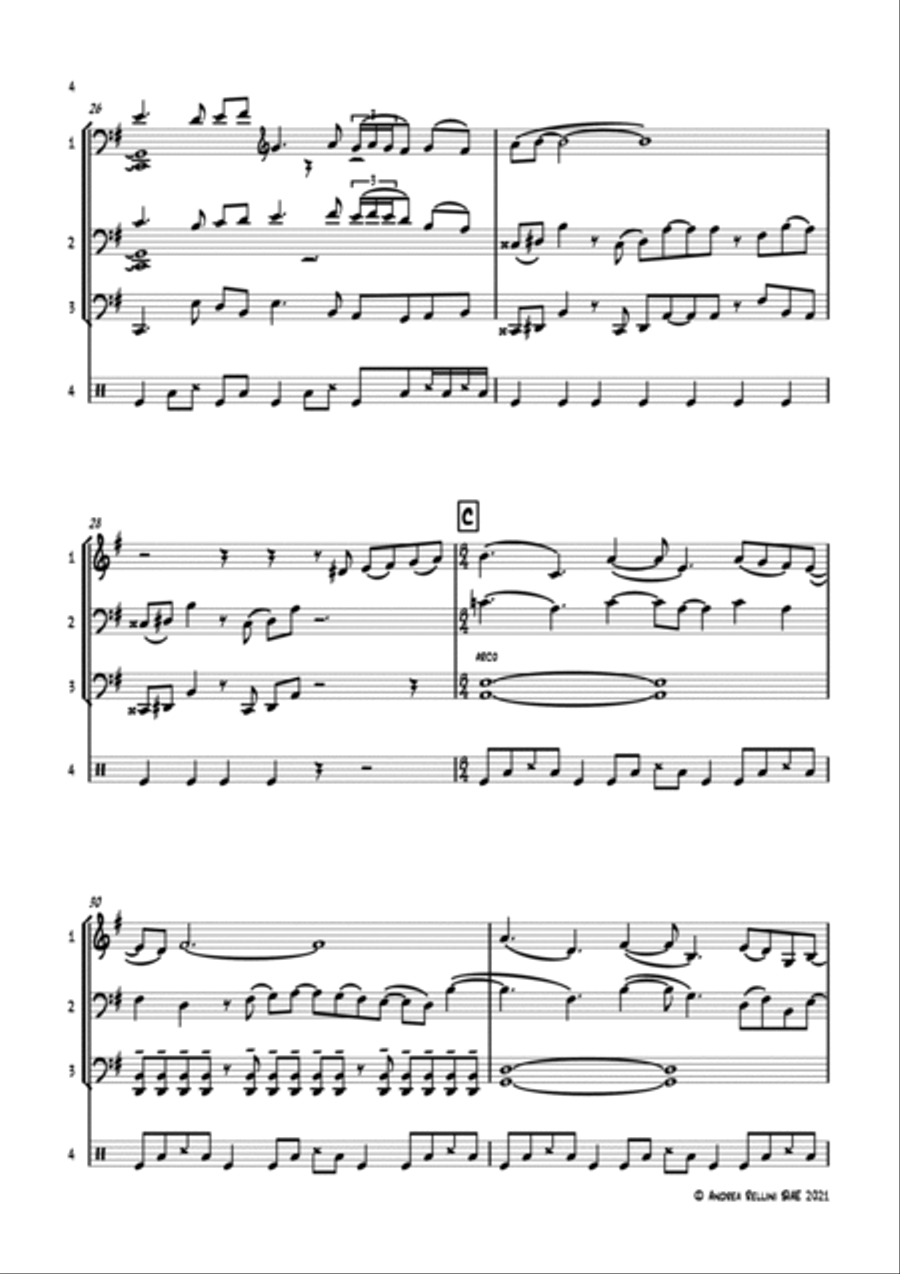 SETTE PASSI (Cello Quartet - 4 Cellos) String Quartet scores gallery preview page 5