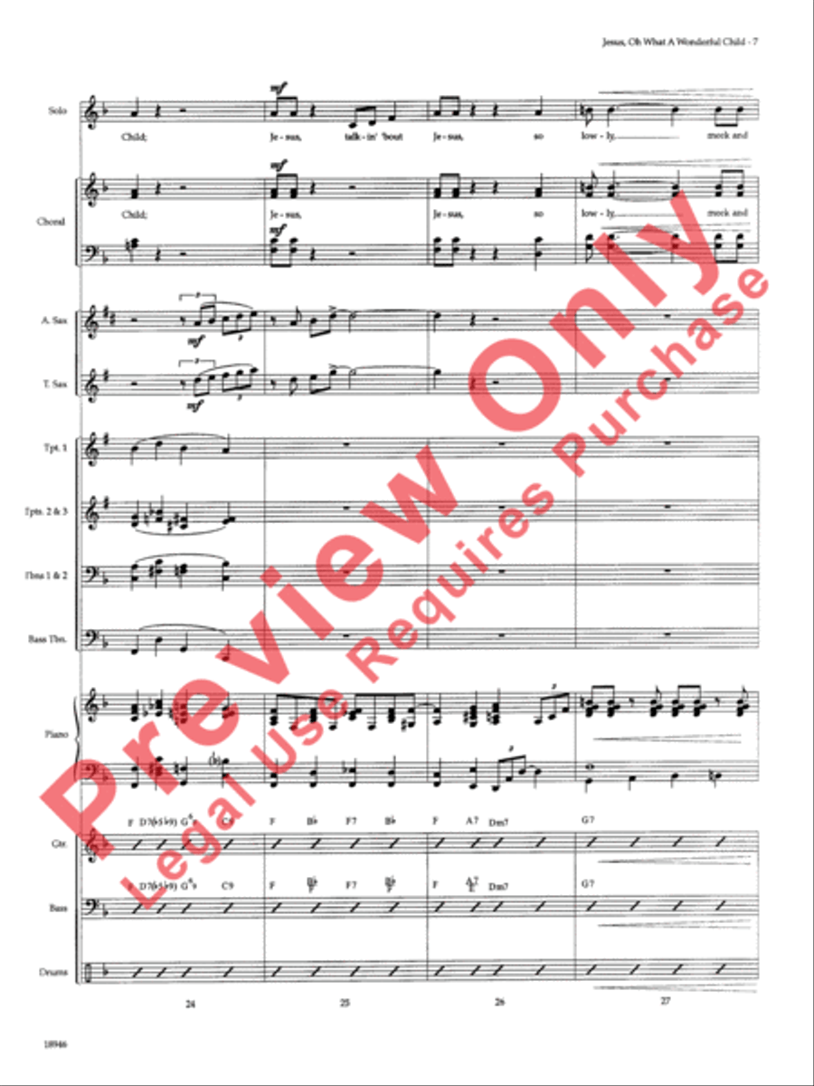 Jesus, Oh What a Wonderful Child Choir scores gallery preview page 8
