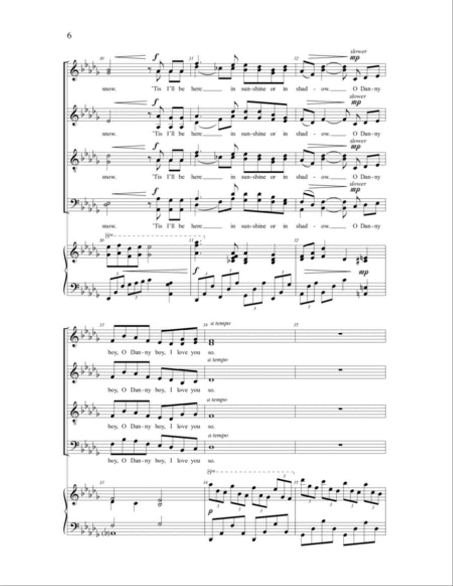 Danny Boy (arr. Kevin A. Memley) 4-Part scores gallery preview page 5