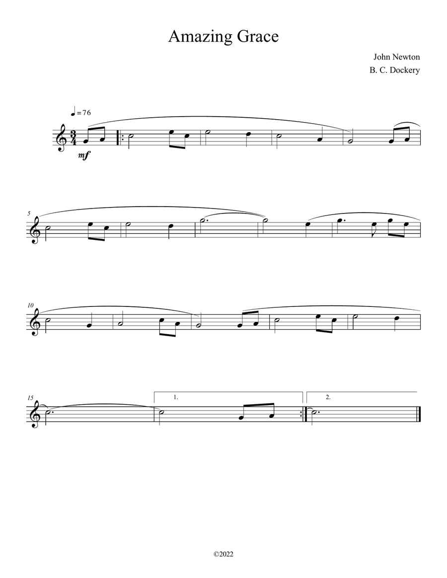 Amazing Grace (Alto Sax Duet with Piano Accompaniment) Woodwind Duet scores gallery preview page 3