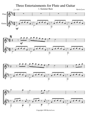 Three Entertainments for Flute and Guitar - Score and Parts