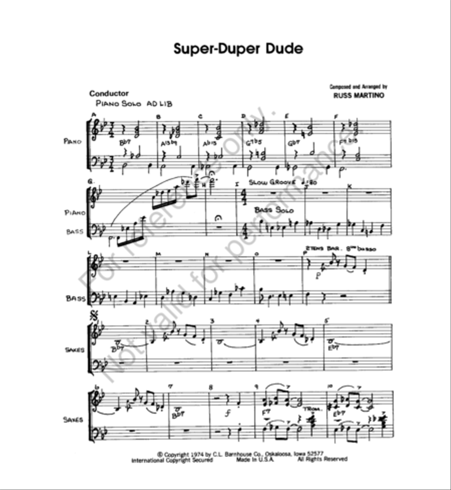 Super-Duper-Dude Super-Duper-Dude Jazz Ensemble scores gallery preview page 2