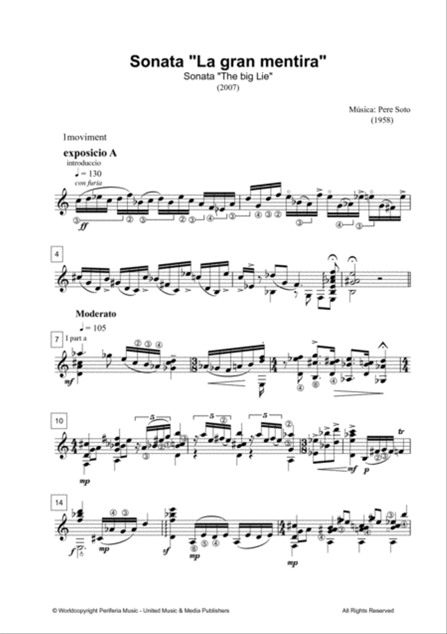 Sonata: La gran mentira for Guitar Solo Classical Guitar scores gallery preview page 2