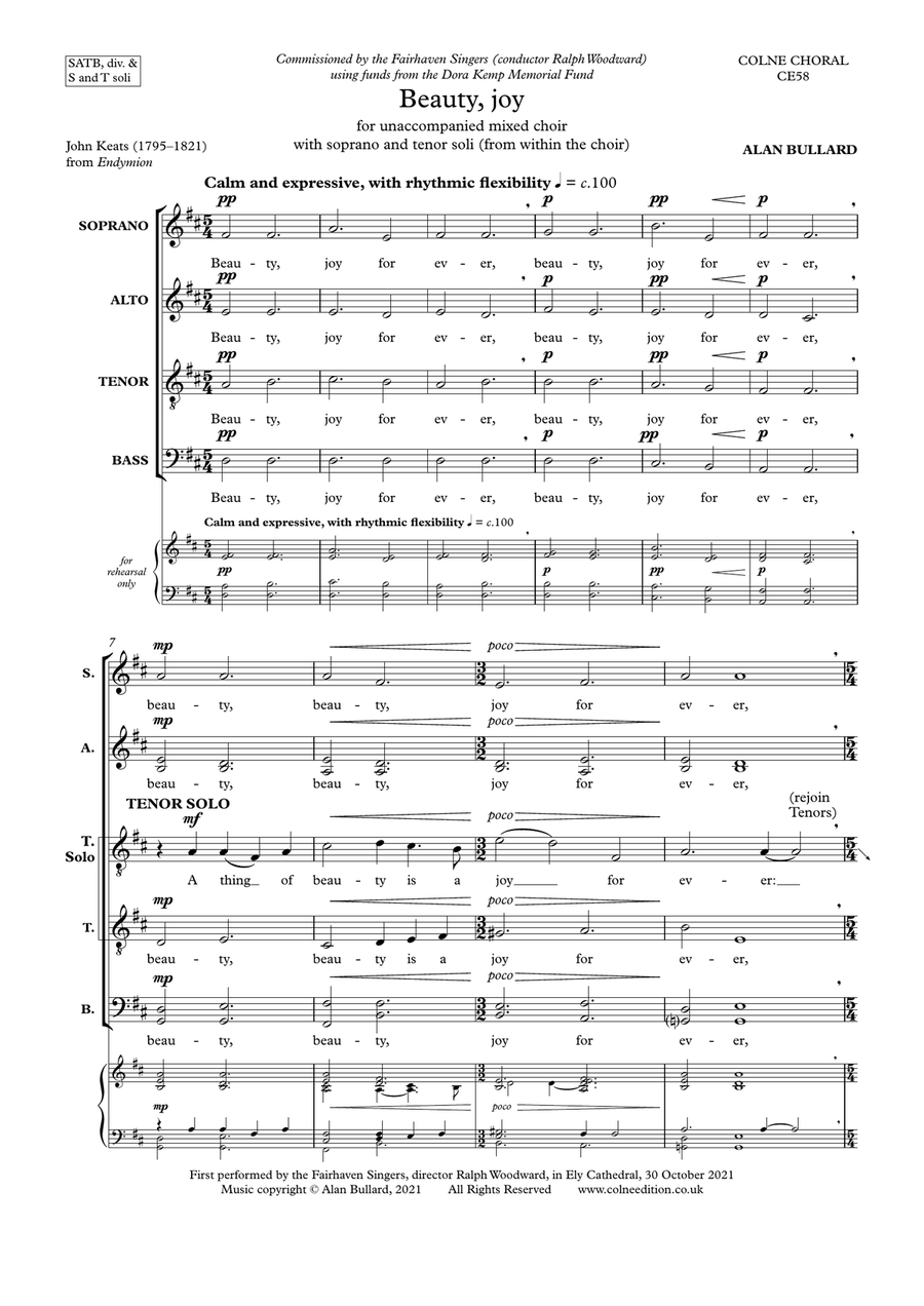Beauty, Joy (mixed choir unaccompanied) Divisi scores gallery preview page 2