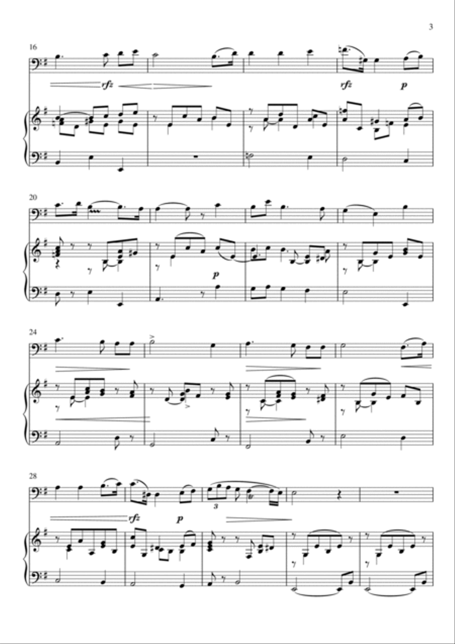 Antonio Cesti - Intorno all idol mio (Piano and Trombone) Piano, Vocal, Guitar scores gallery preview page 3