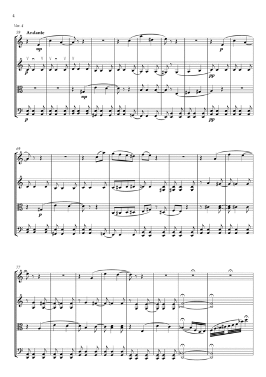 Variations on a Theme by Paganini String Quartet scores gallery preview page 4