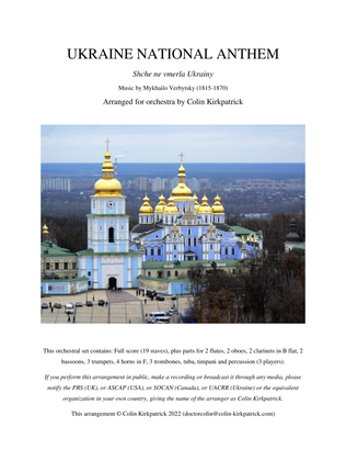 Book cover for Ukraine National Anthem (Orchestra) - Shche ne vmerla Ukrainy