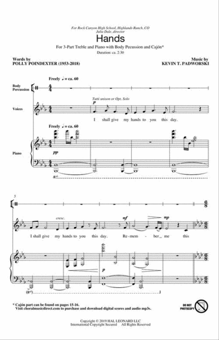 Hands Hands SSA scores gallery preview page 4