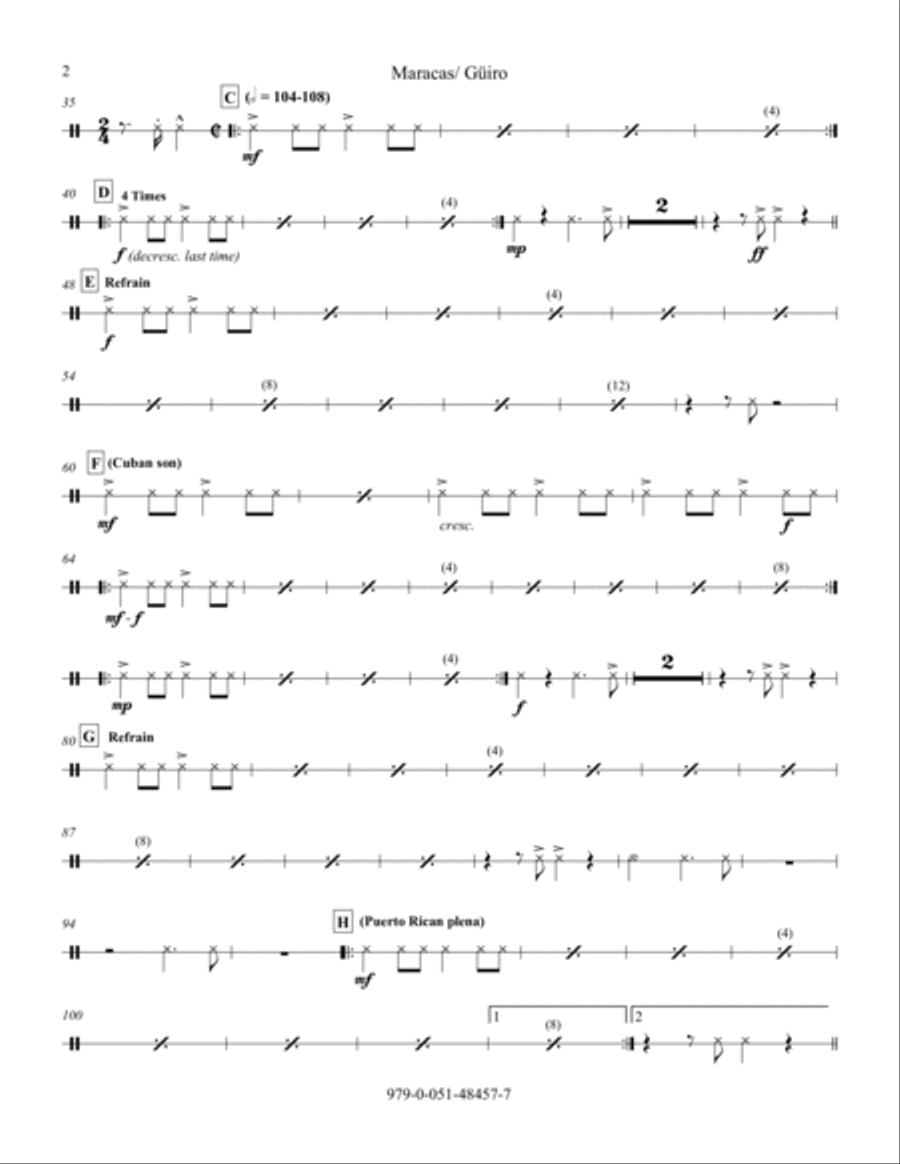 Alma Caribe (Caribbean Soul) - Guiro Choir scores gallery preview page 2