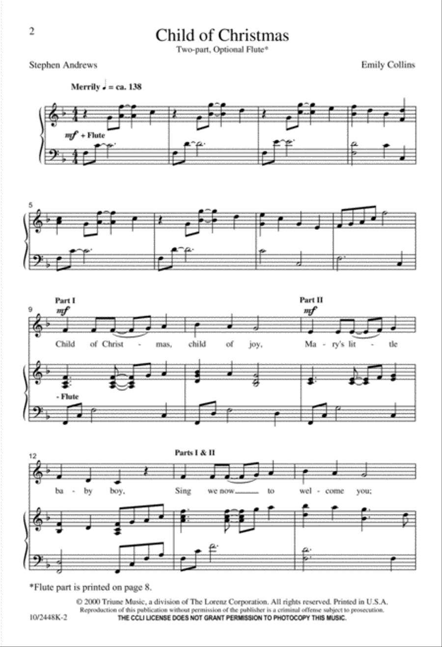 Child of Christmas Child of Christmas 2-Part scores gallery preview page 2