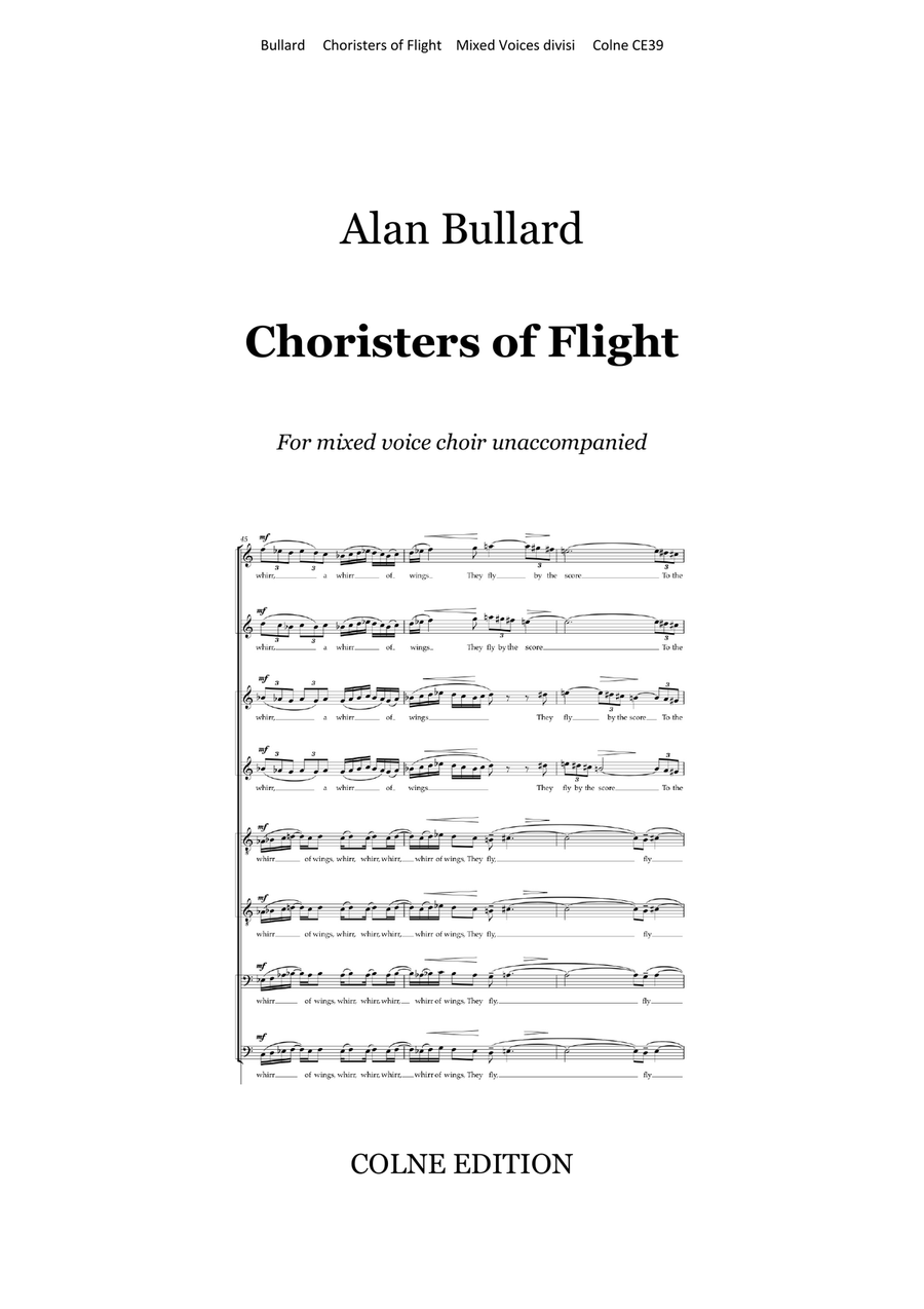 Choristers of Flight (Choral Suite for unaccompanied mixed choir) Divisi scores gallery preview page 1