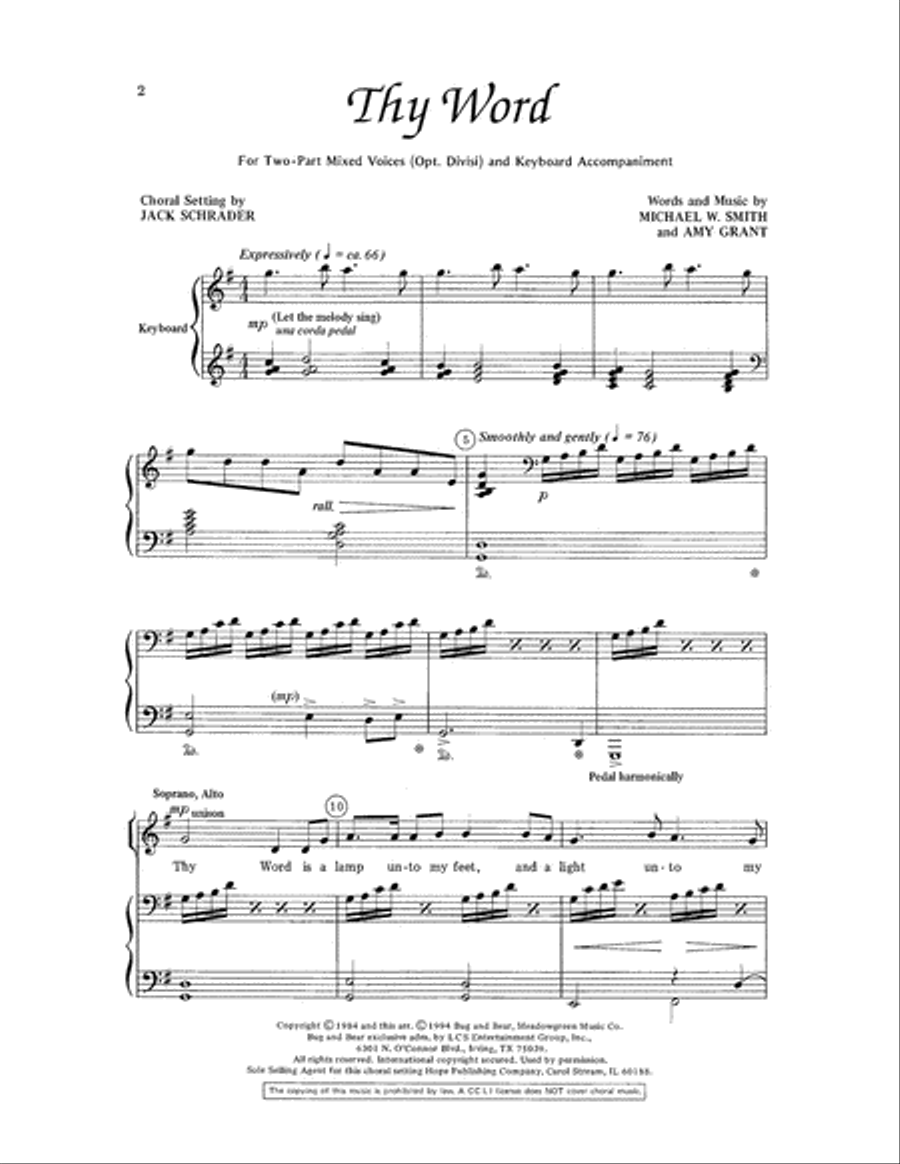 Thy Word Thy Word 2-Part scores gallery preview page 2